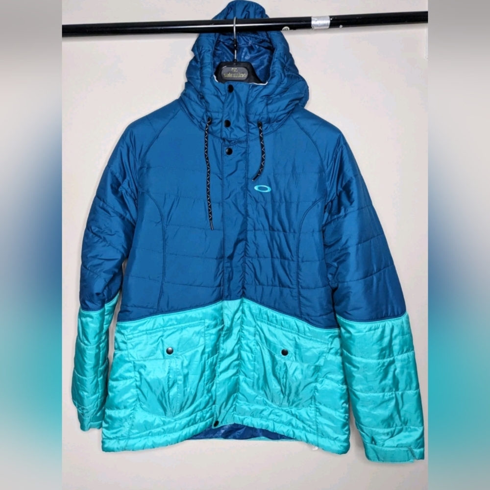 Oakley Teal/Aqua Active Sports Ski Snowboard Jacket Thinsulate Sz M/L LIKE NEW